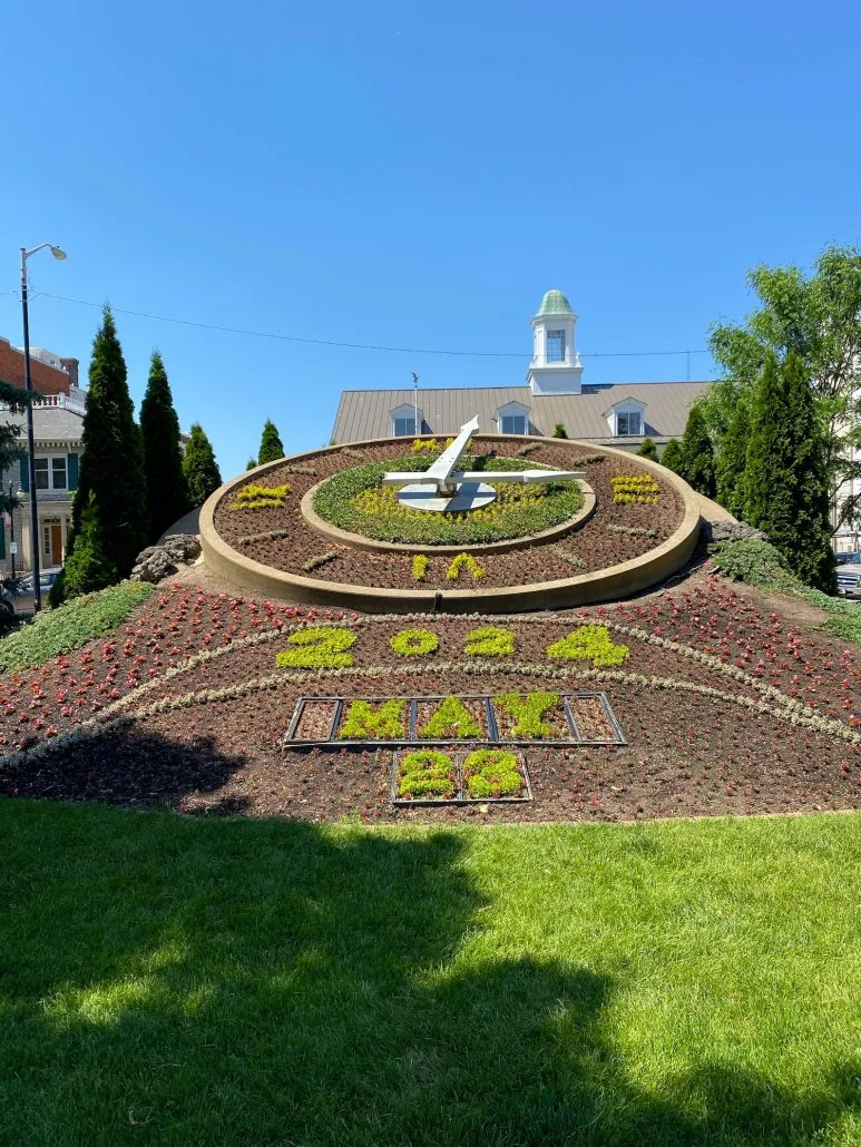 The Floral Clock in Washington Park in Sandusky, Ohio.