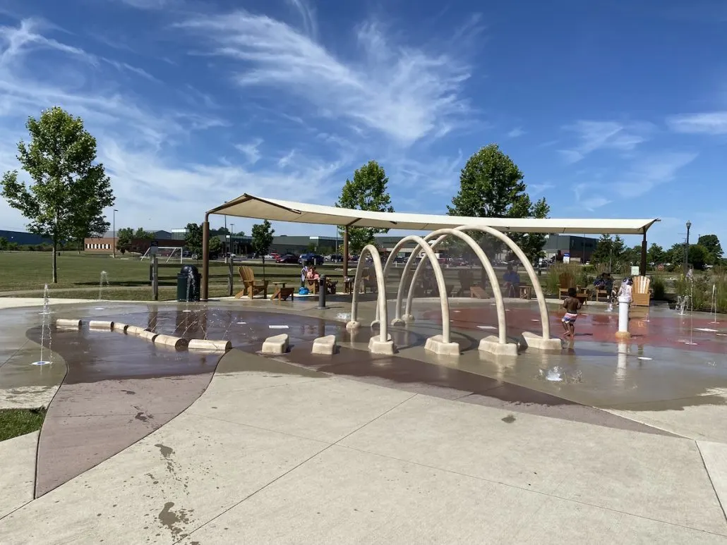 The free splash pad in Delaware, Ohio.