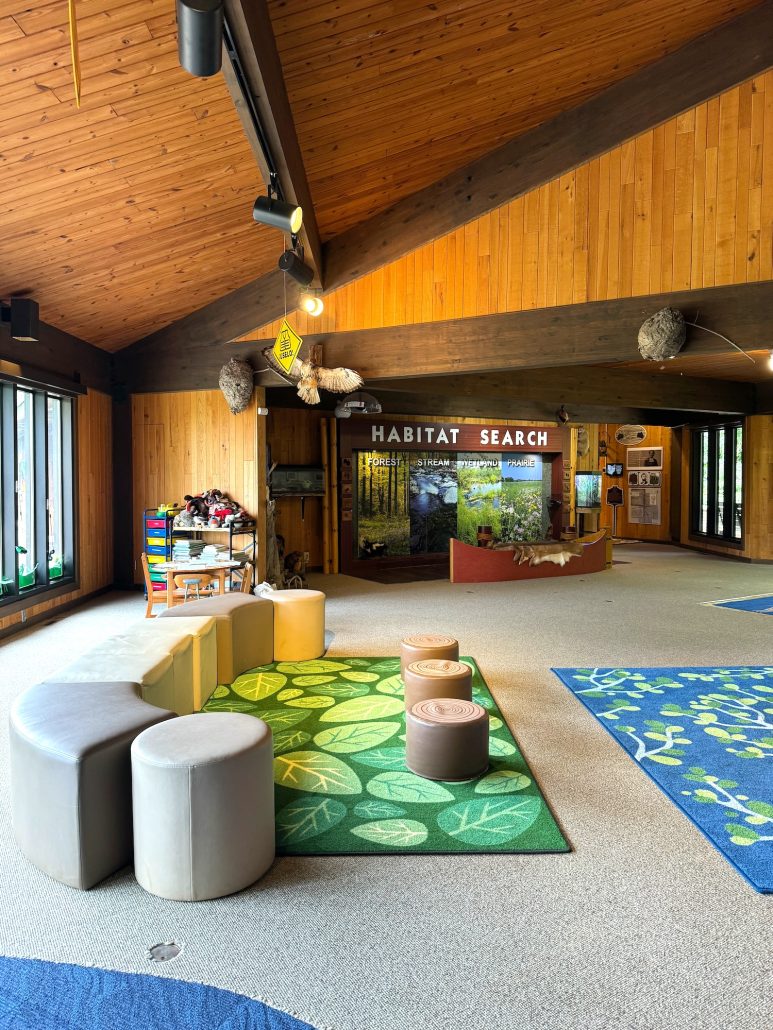 A play area for kids in side the Visitor Center at Alum Creek State Park.