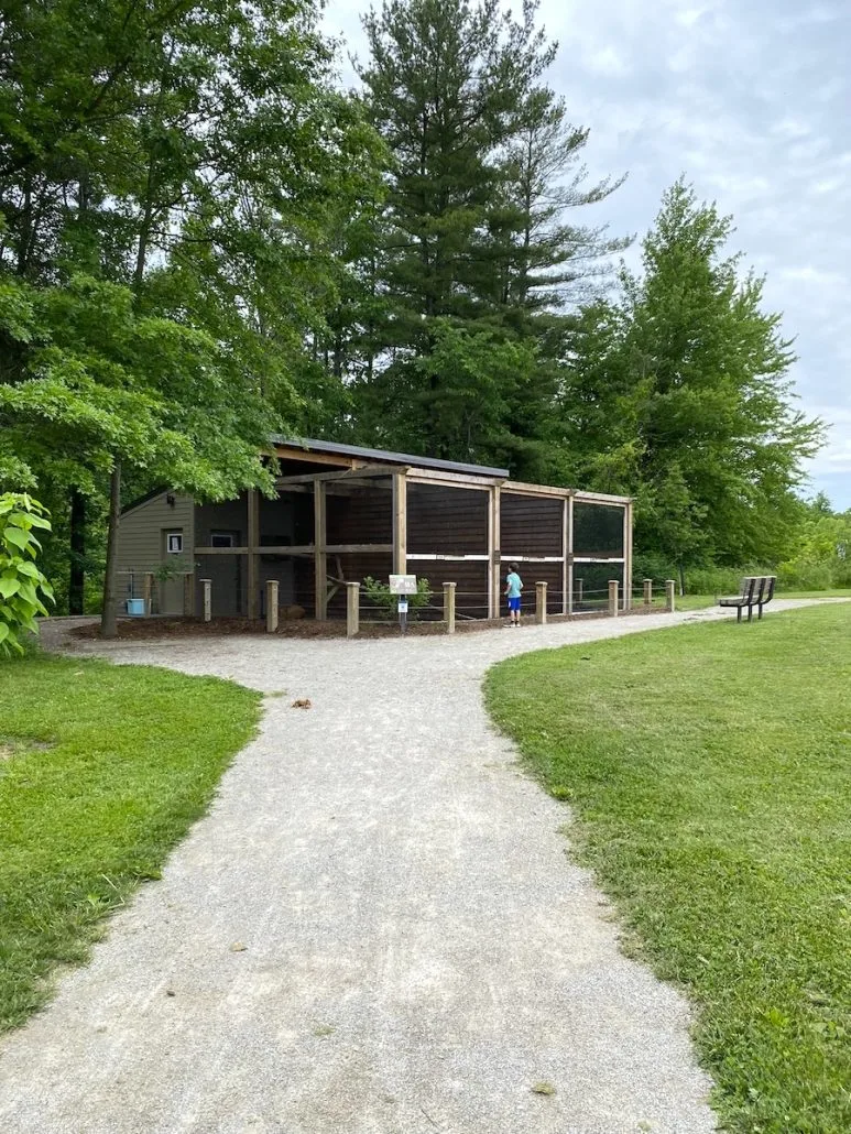 The outdoor aviary at Deer Haven Park in Delaware.