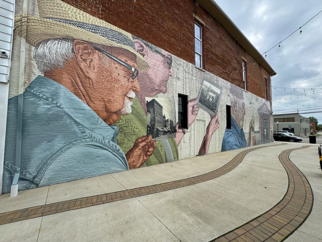 The Reflections in Time mural in Plain City.