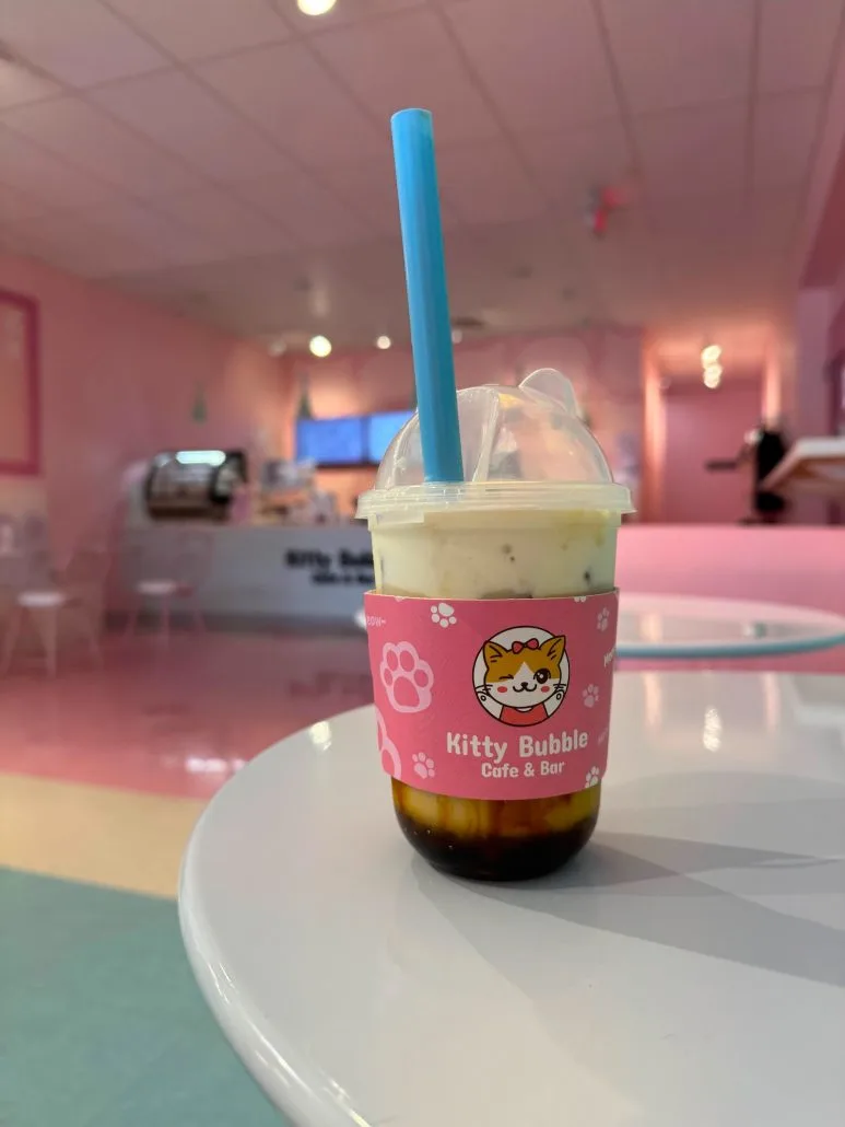 A Brown Toe Bean drink from Kitty Bubble Cafe.