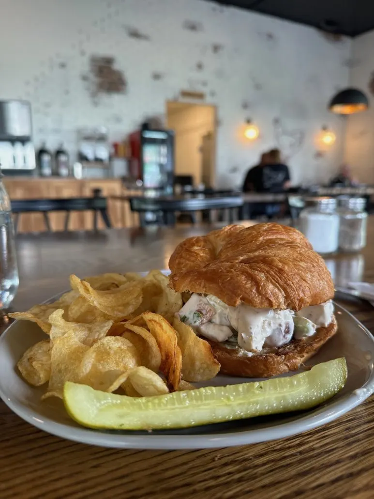 A chicken salad sandwich at Red Hen Cafe & Bakery in Plain City, Ohio.