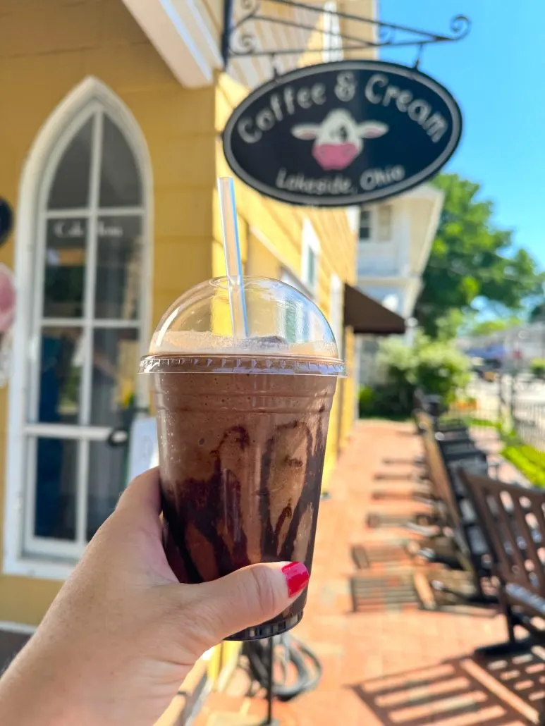 A frozen mocha from Coffee & Cream at Lakeside, Ohio.