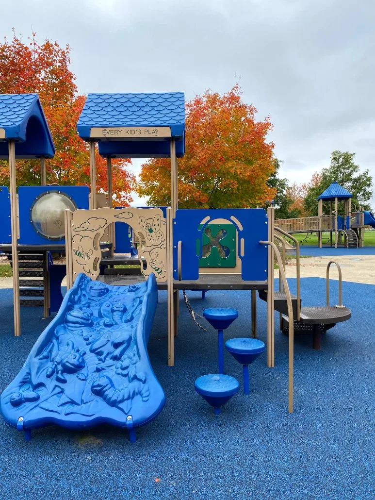 An accessible playground structure at Liberty Park in Powell, Ohio.