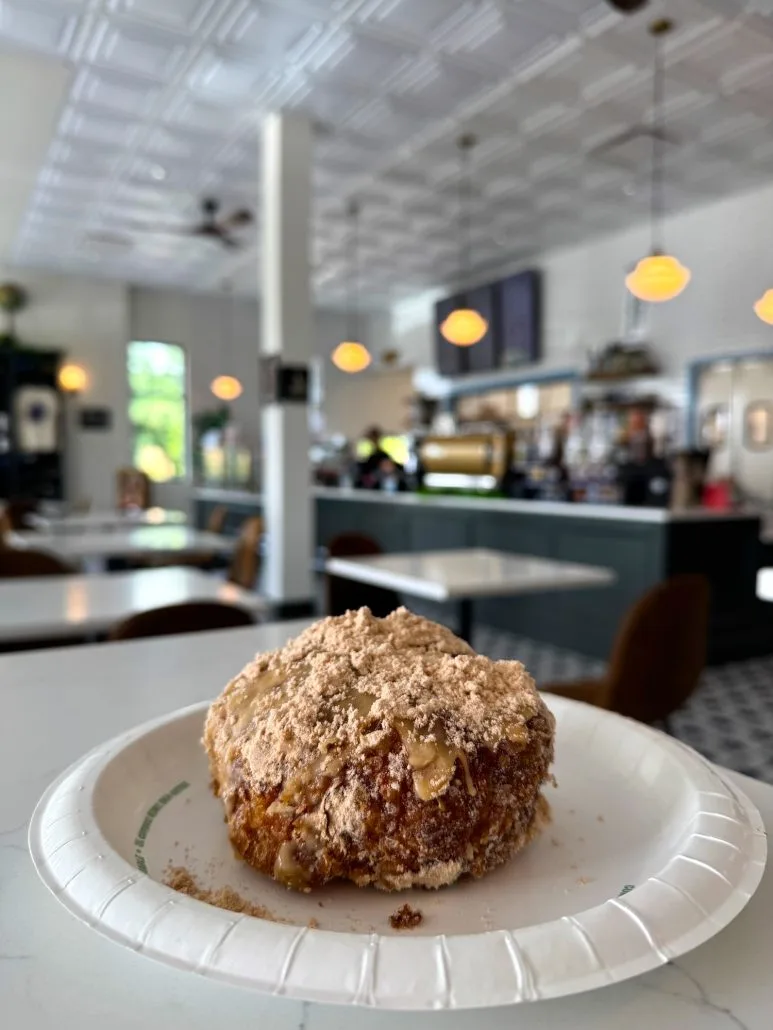 A French Toast doughnut at Parlor Doughnuts.