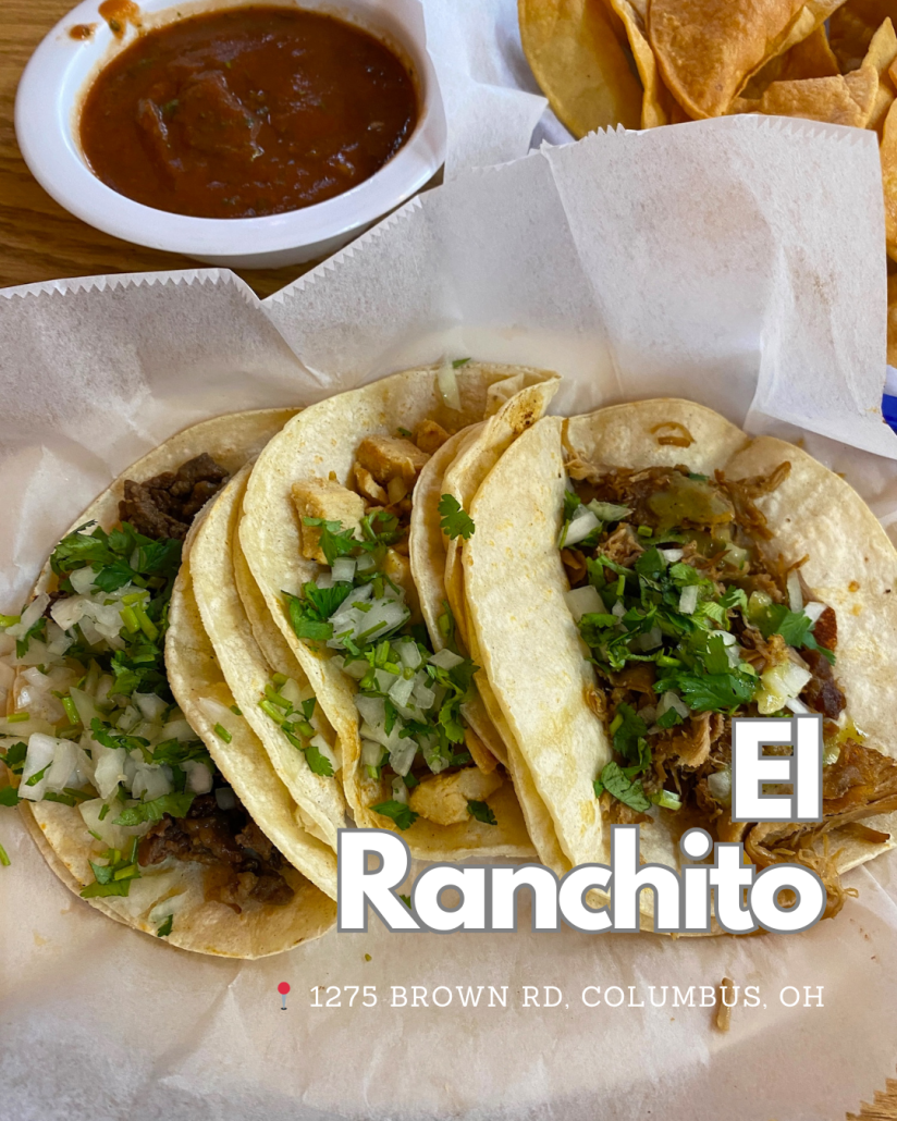 3 tacos at El Ranchito in Columbus, Ohio.