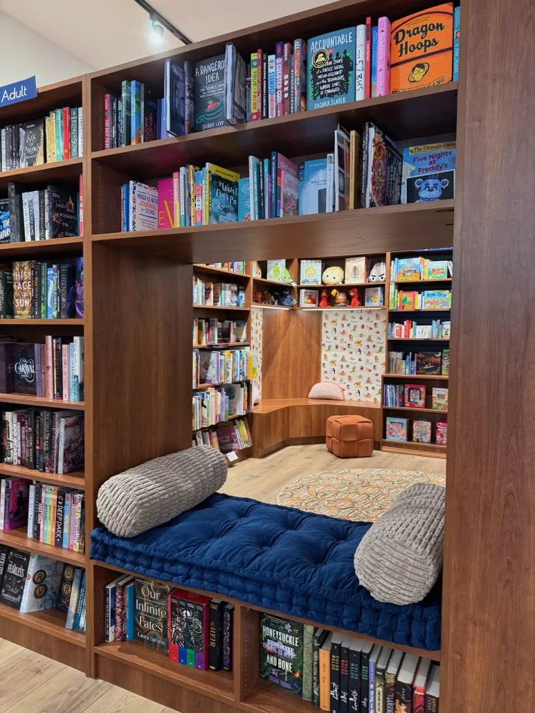 A reading nook at the Blue Couch Bookshop in Grandview.