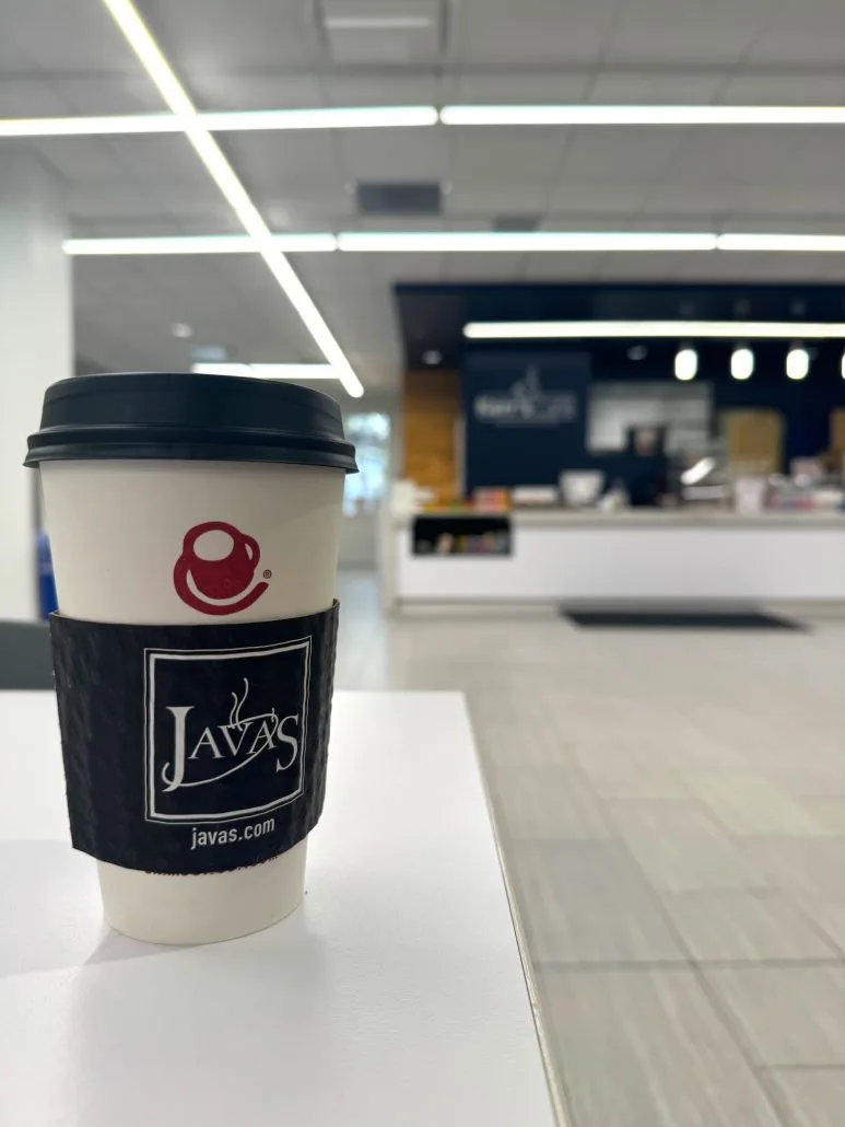 A cup of coffee at the Hilliard Branch of Columbus Metropolitan Library.