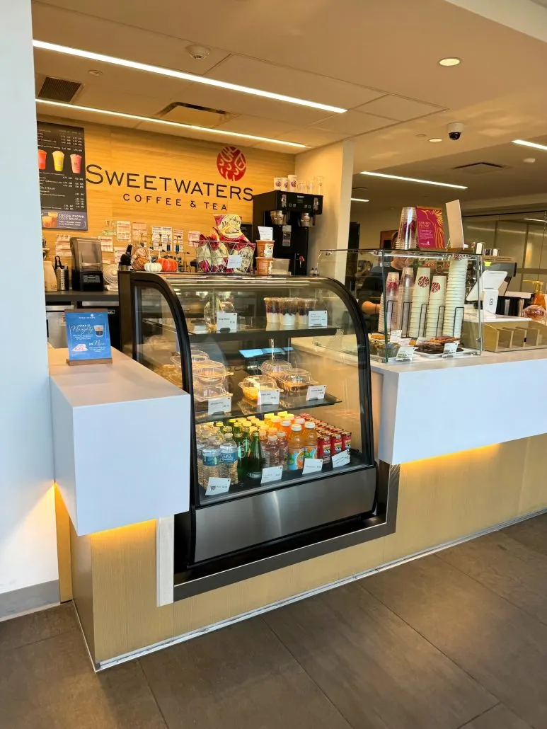 A Sweetwaters Coffee & Tea shop inside the Dublin Library in Dublin, Ohio.