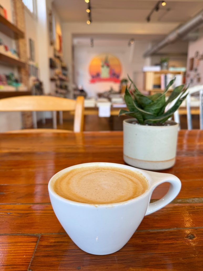 A cup of coffee at Two Dollar Radio Headquarters on Parsons Ave. in Columbus, Ohio.