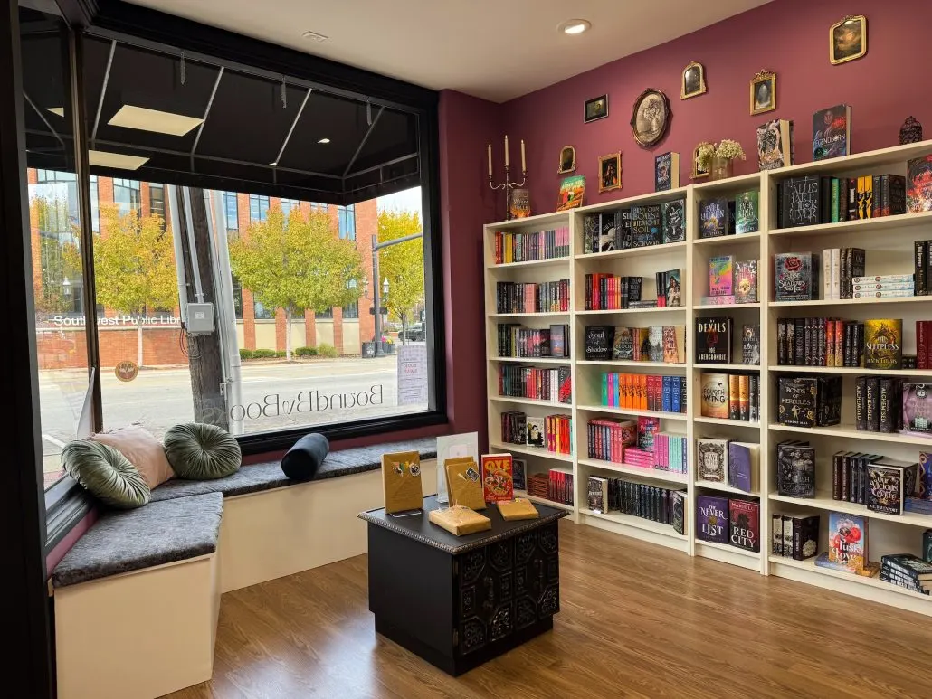 Books on display at a bookstore in Grove City, Ohio.