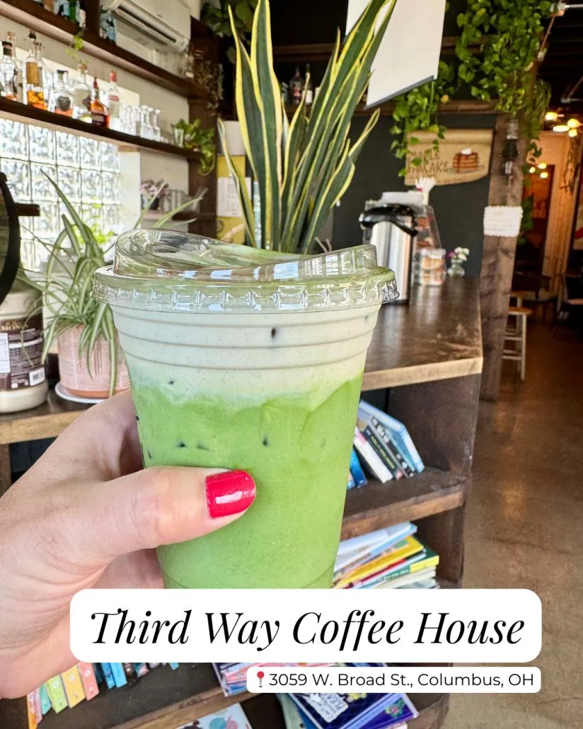A matcha with cold foam at Third Way Coffeehouse.